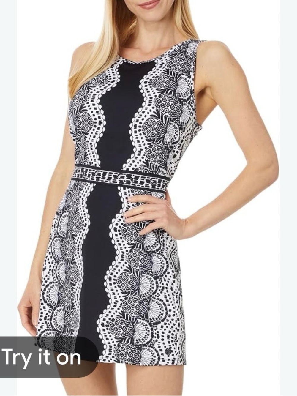Lilly Pulitzer Luxletic Lee Ann Black and White Active Dress Size Small